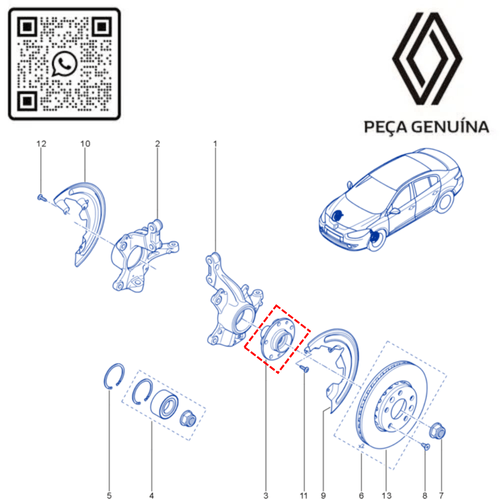 RN 20016R 402020016R CUBO DE RODA DIANTEIRA FLUENCE - 4